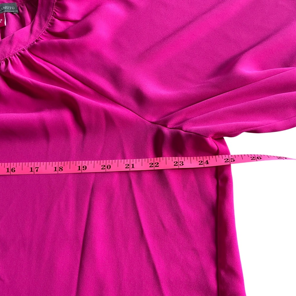 Vince Camuto‎ Womens 1X Pink Keyhole Pleated Long Sleeve Blouse Top Relaxed Fit - Picture 12 of 12
